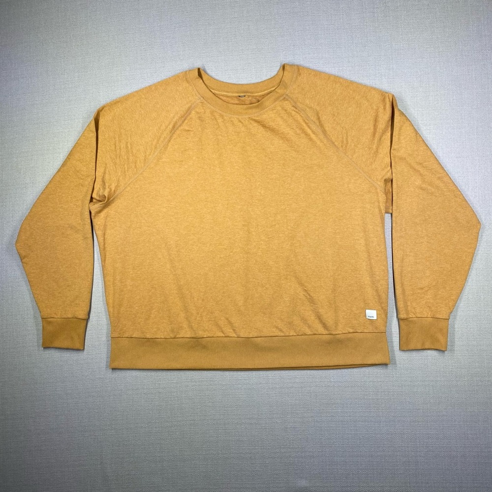 Vuori Womens Halo Modern Crew Pullover Mustard Yellow VW241 Size XL